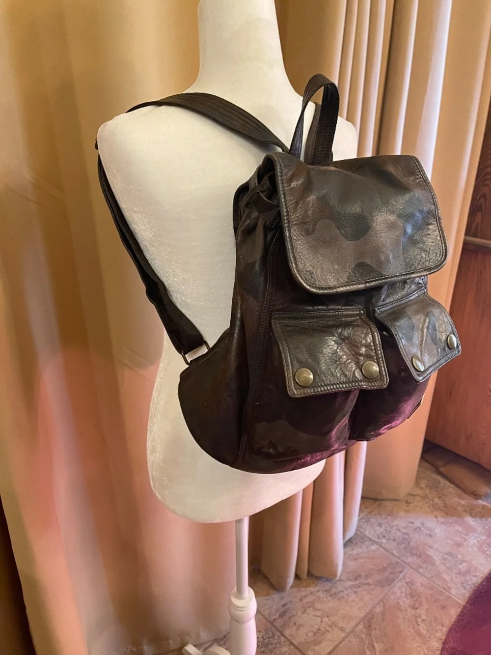 Belstaff Roadmaster Camouflage Leather Backpack New! Retail $428